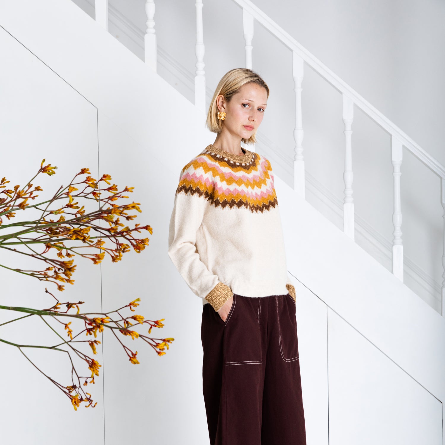 Gigi Jumper - Ecru Rose