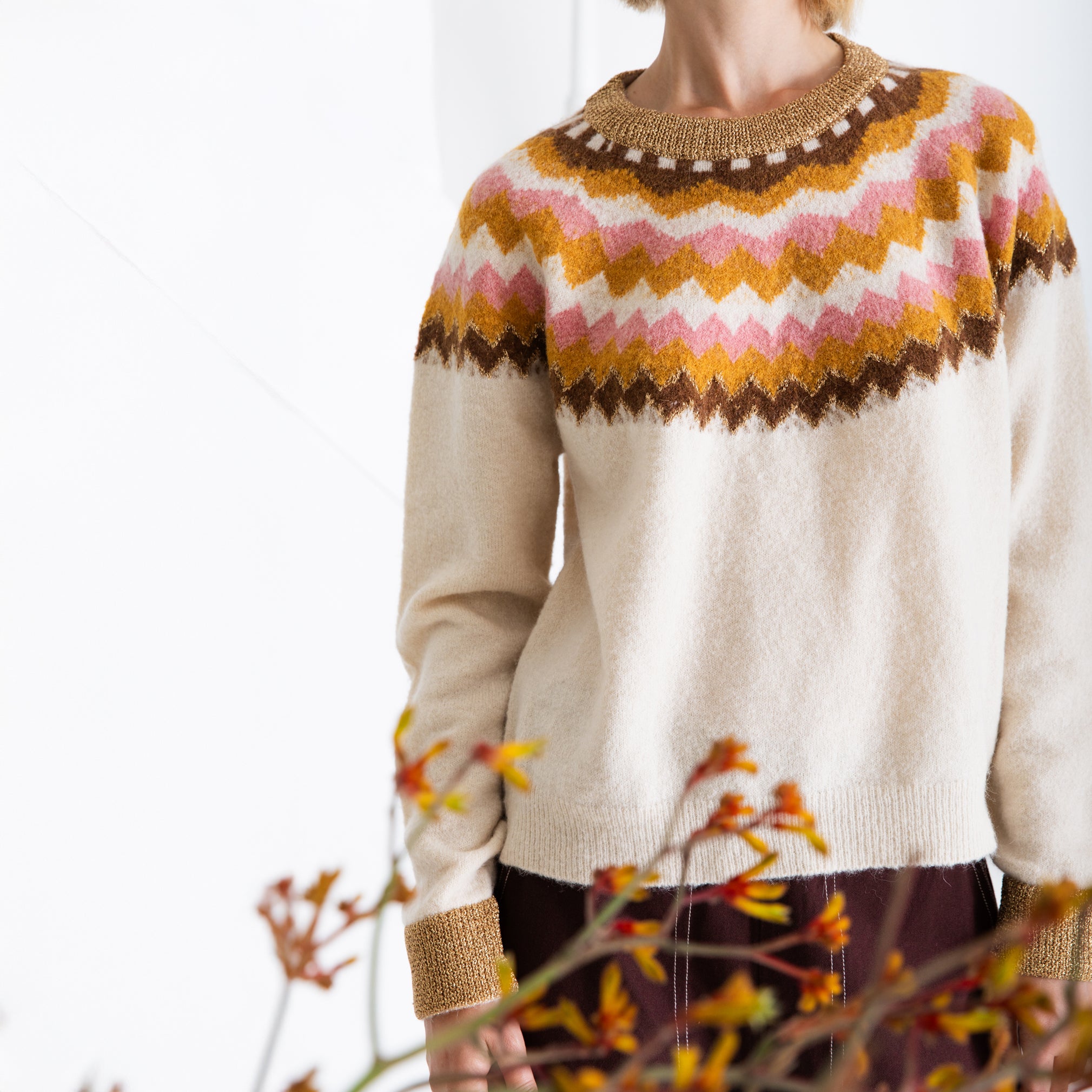 Gigi Jumper - Ecru Rose