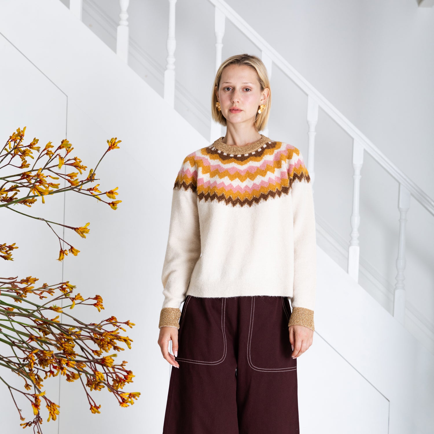 Gigi Jumper - Ecru Rose