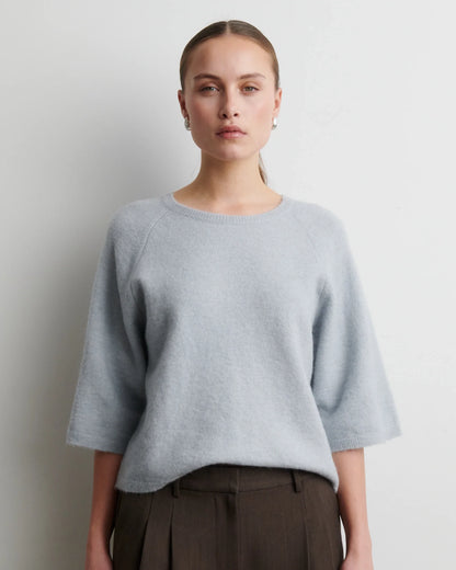 Gabby Knit Short Sleeve O-Neck - Quarry