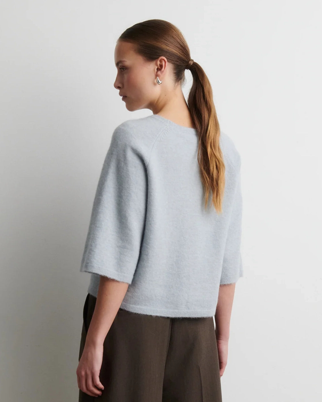 Gabby Knit Short Sleeve O-Neck - Quarry