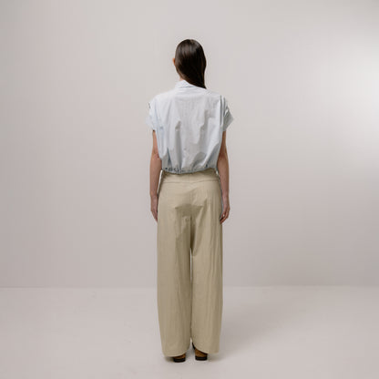 Gathered Shirt Blouse - Sky