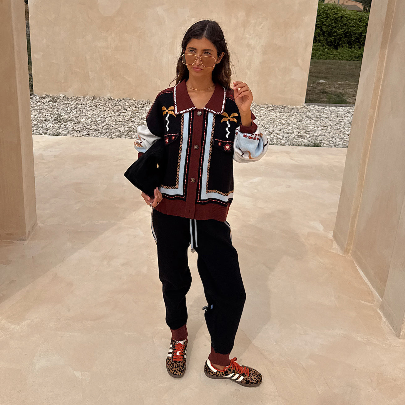 Geometric Knit Bomber - Multi
