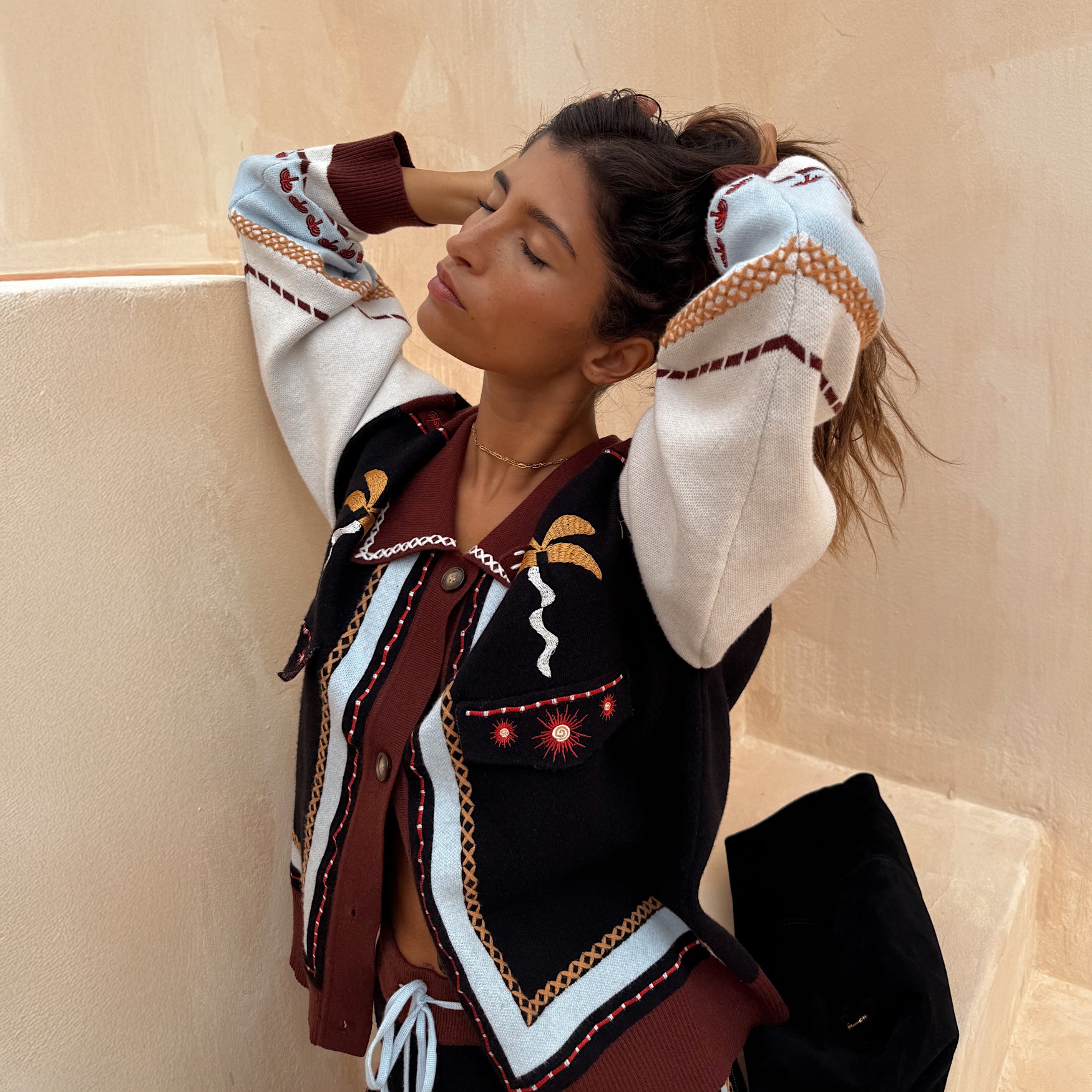 Geometric Knit Bomber - Multi