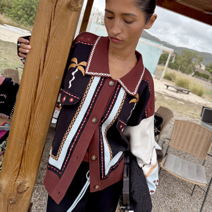 Geometric Knit Bomber - Multi