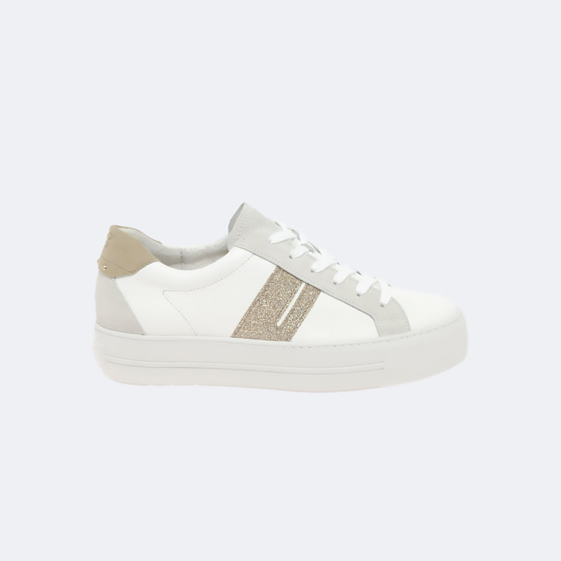 Glitter Trainer - White Gold