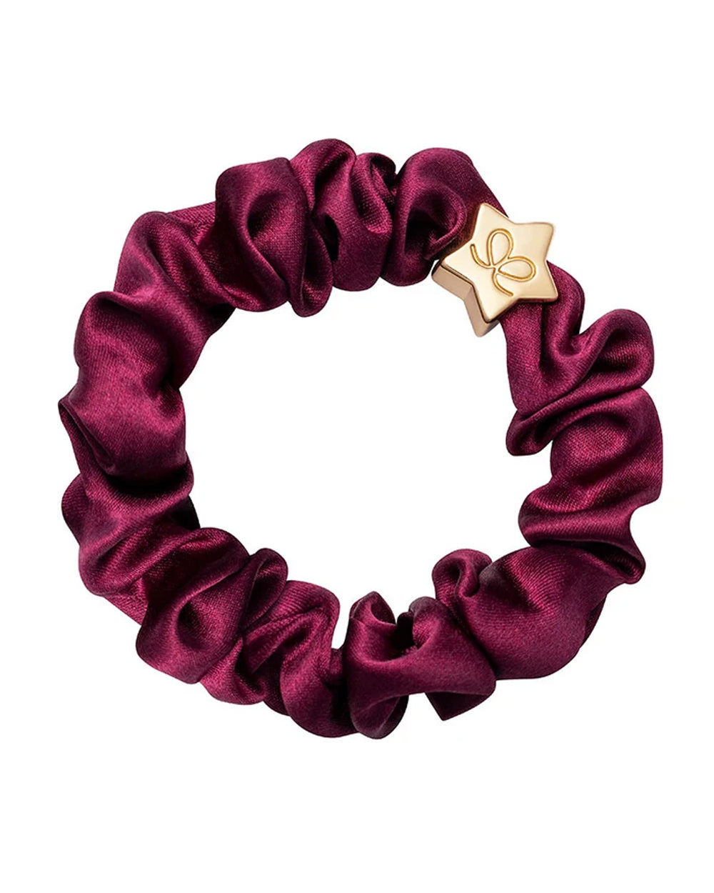 Gold Star Silk Scrunchie - Sangria