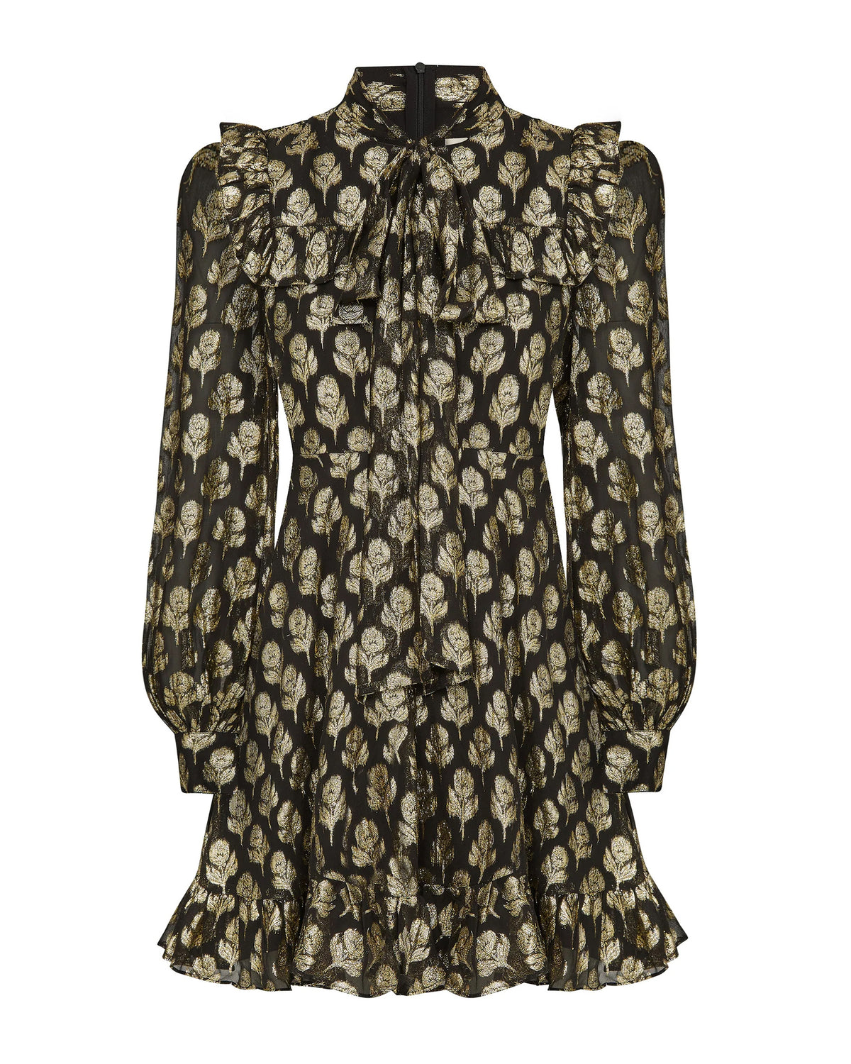 Gracie Short Dress - Black/Gold