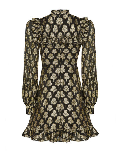 Gracie Short Dress - Black/Gold