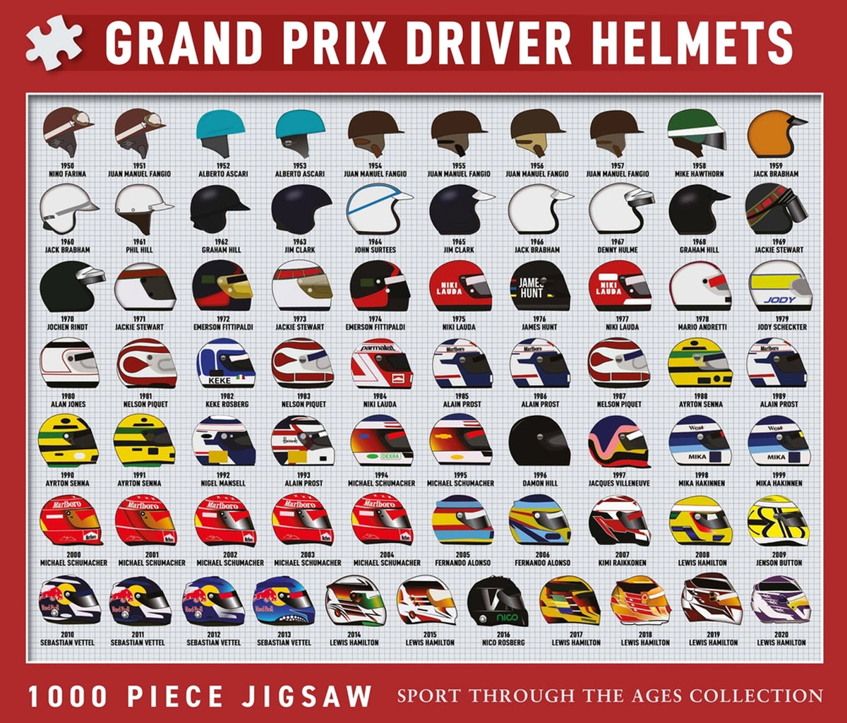 Grand Prix Driver Helmets Jigsaw Puzzle - 1000 Pieces
