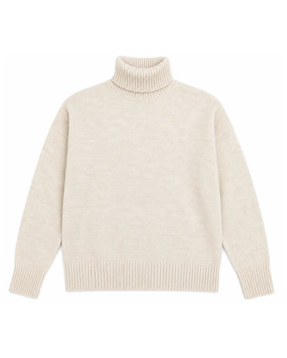 Greeley Long Sleeve Turtleneck Jumper - Mottled Beige