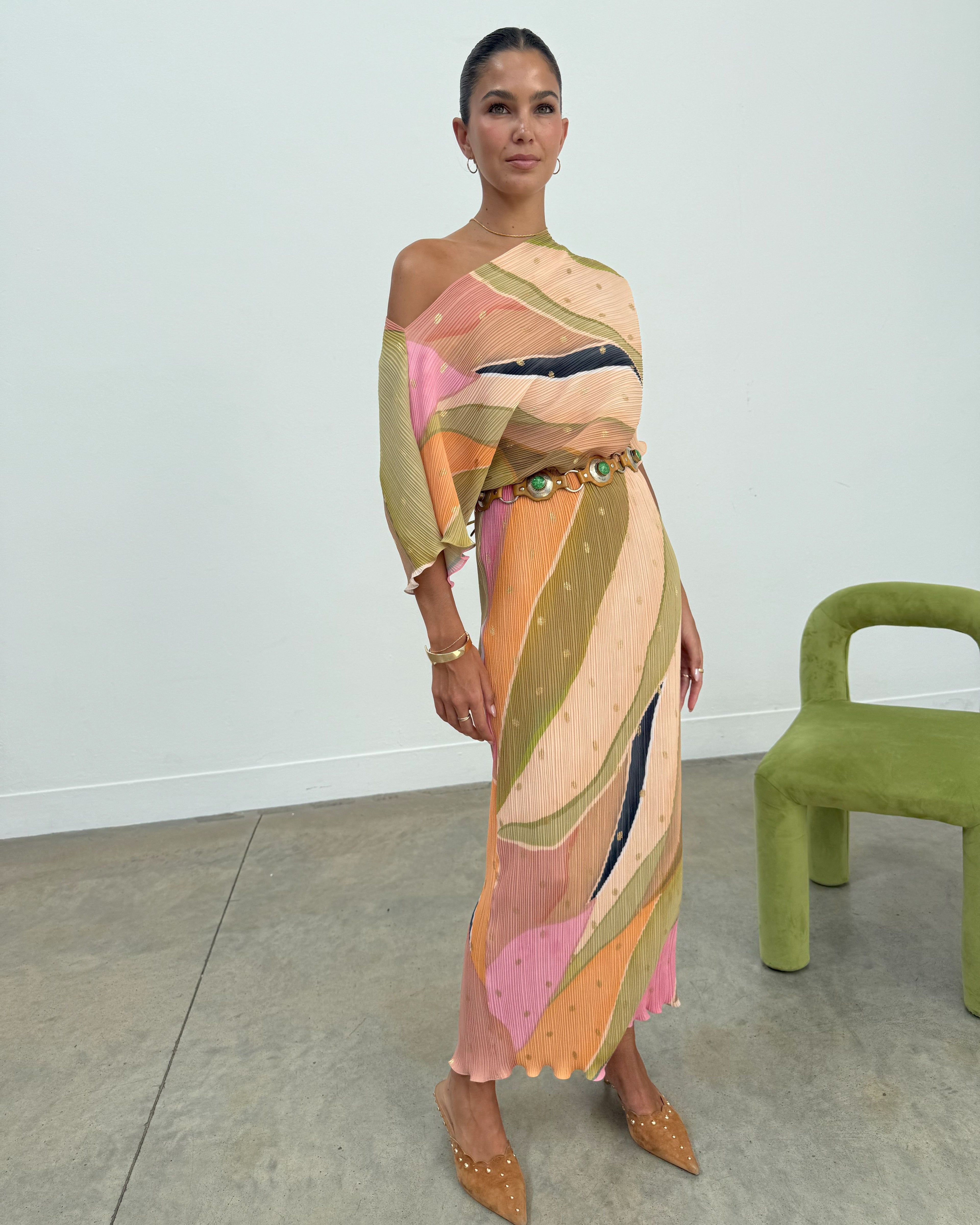 Green Abstract Tilly Dress - Green