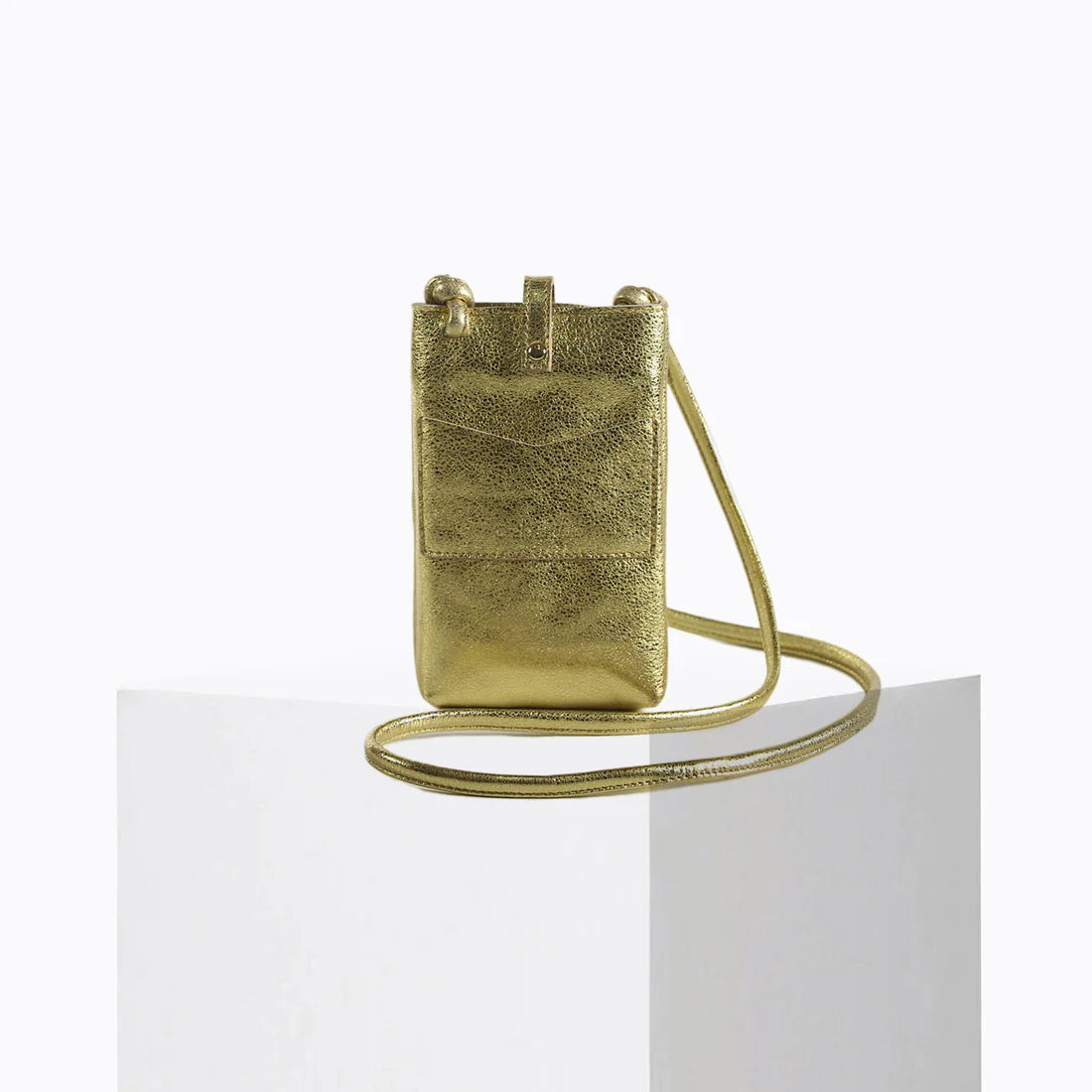 Grigri Leather Phone Bag - Gold