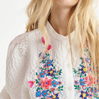 Heartfelt Embellished Shirt - White