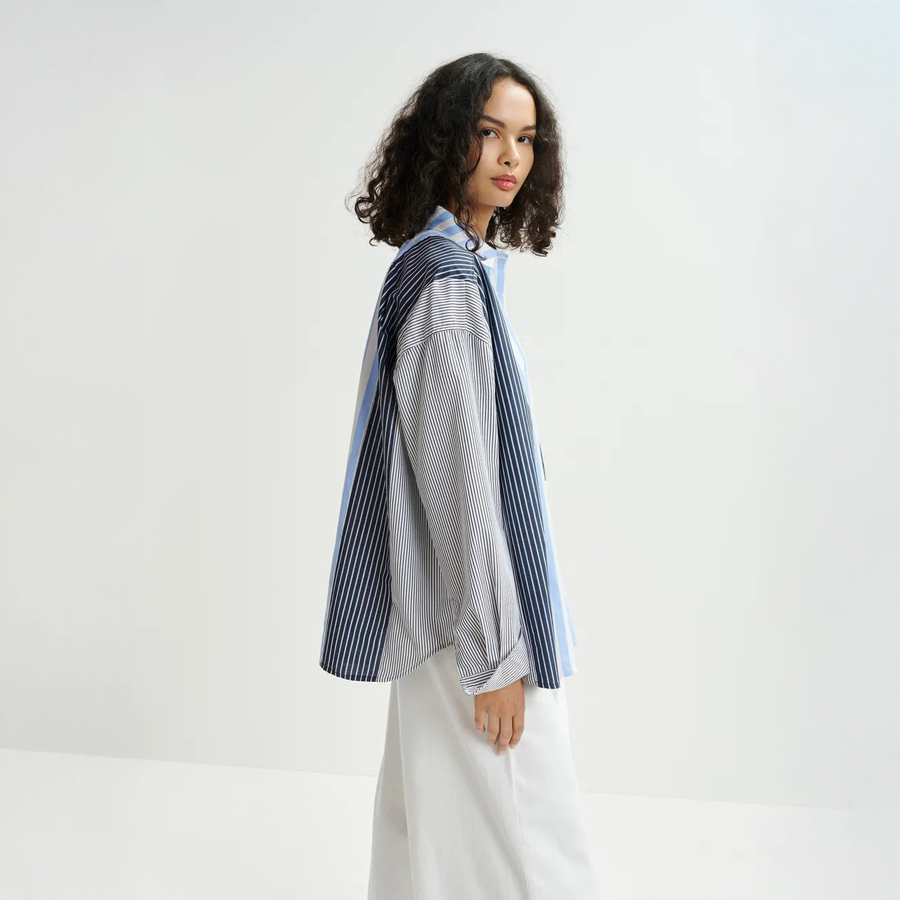 Hemix Patchwork Shirt - Aqua Blue