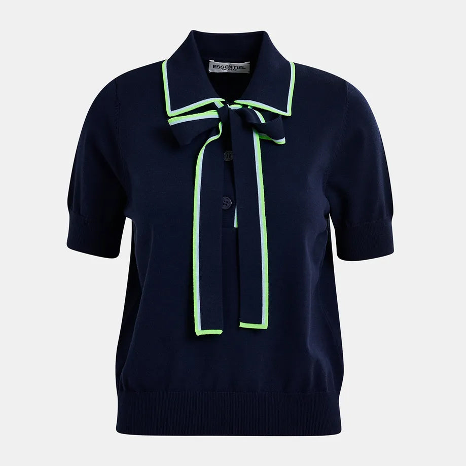 Hight Polo With A Bow - Dark Sapphire