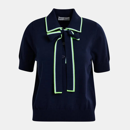 Hight Polo With A Bow - Dark Sapphire