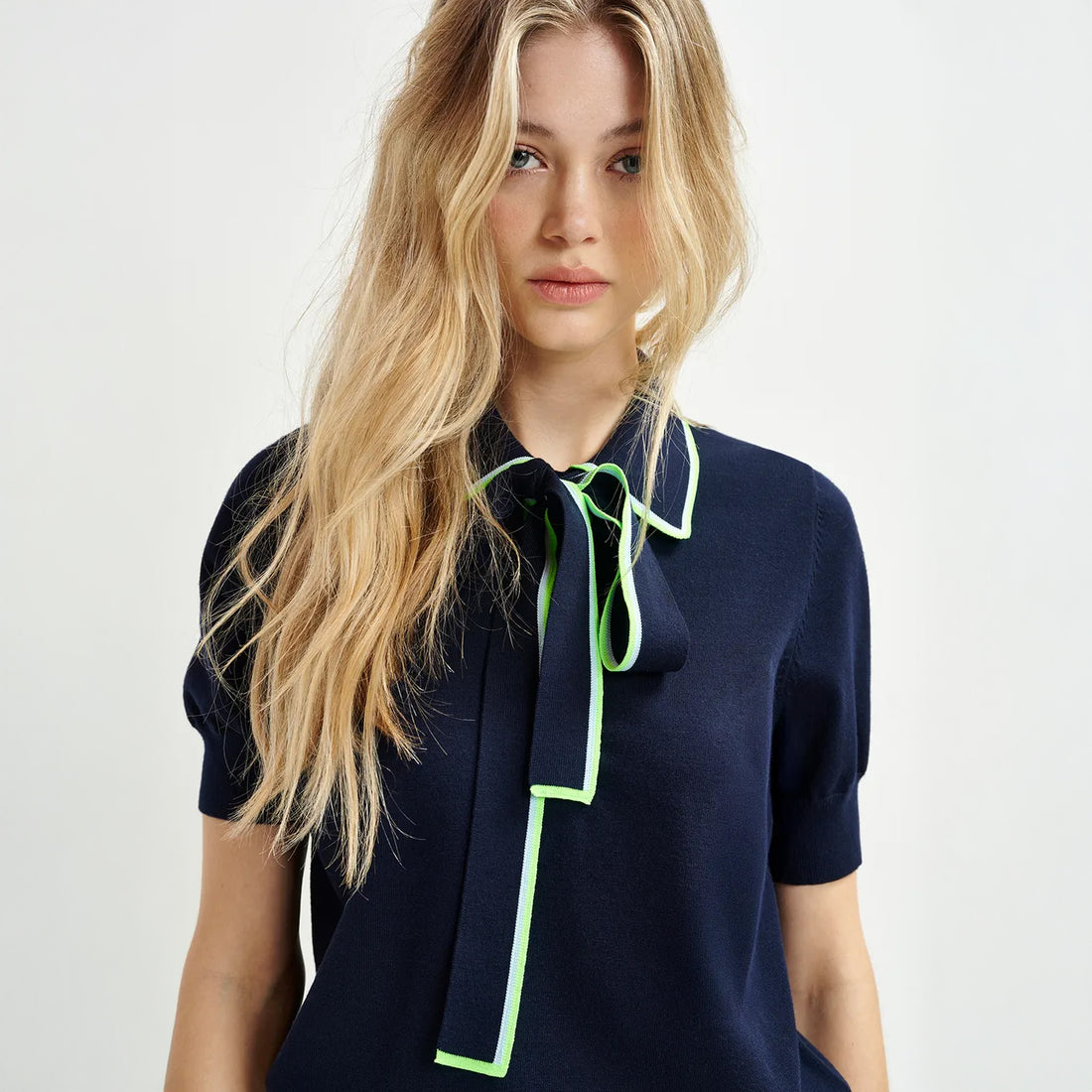 Hight Polo With A Bow - Dark Sapphire