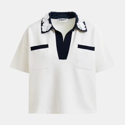 Hoiseau Embroidered Polo - Off White