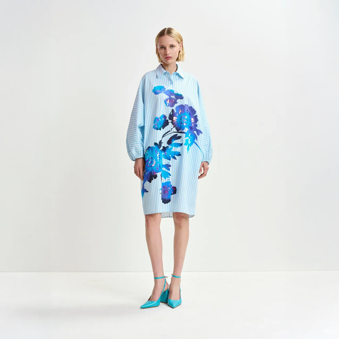 Hoses Foil Print Shirt Dress - Puerto Vallarta