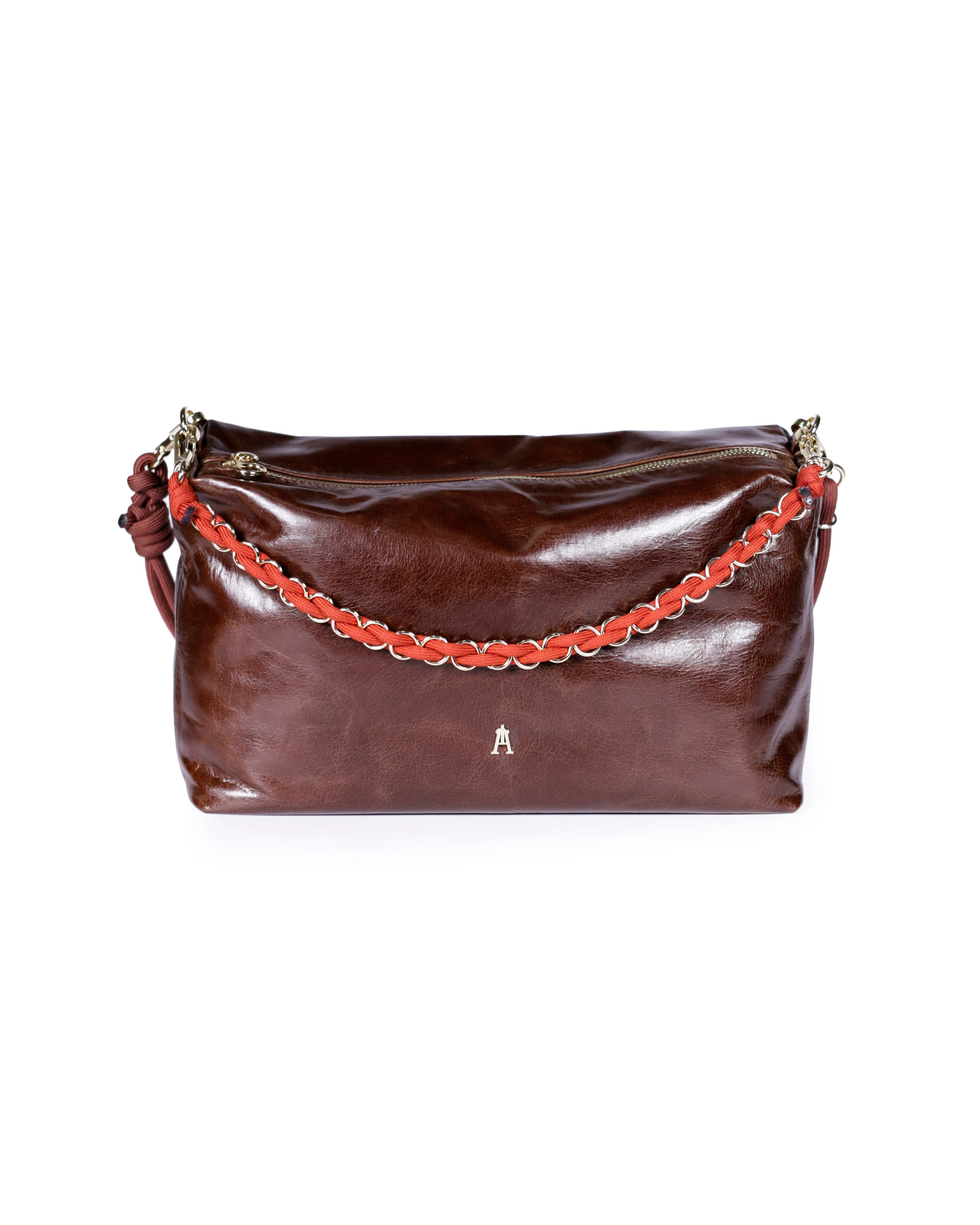 Mini Halo Leather Bag - Brown