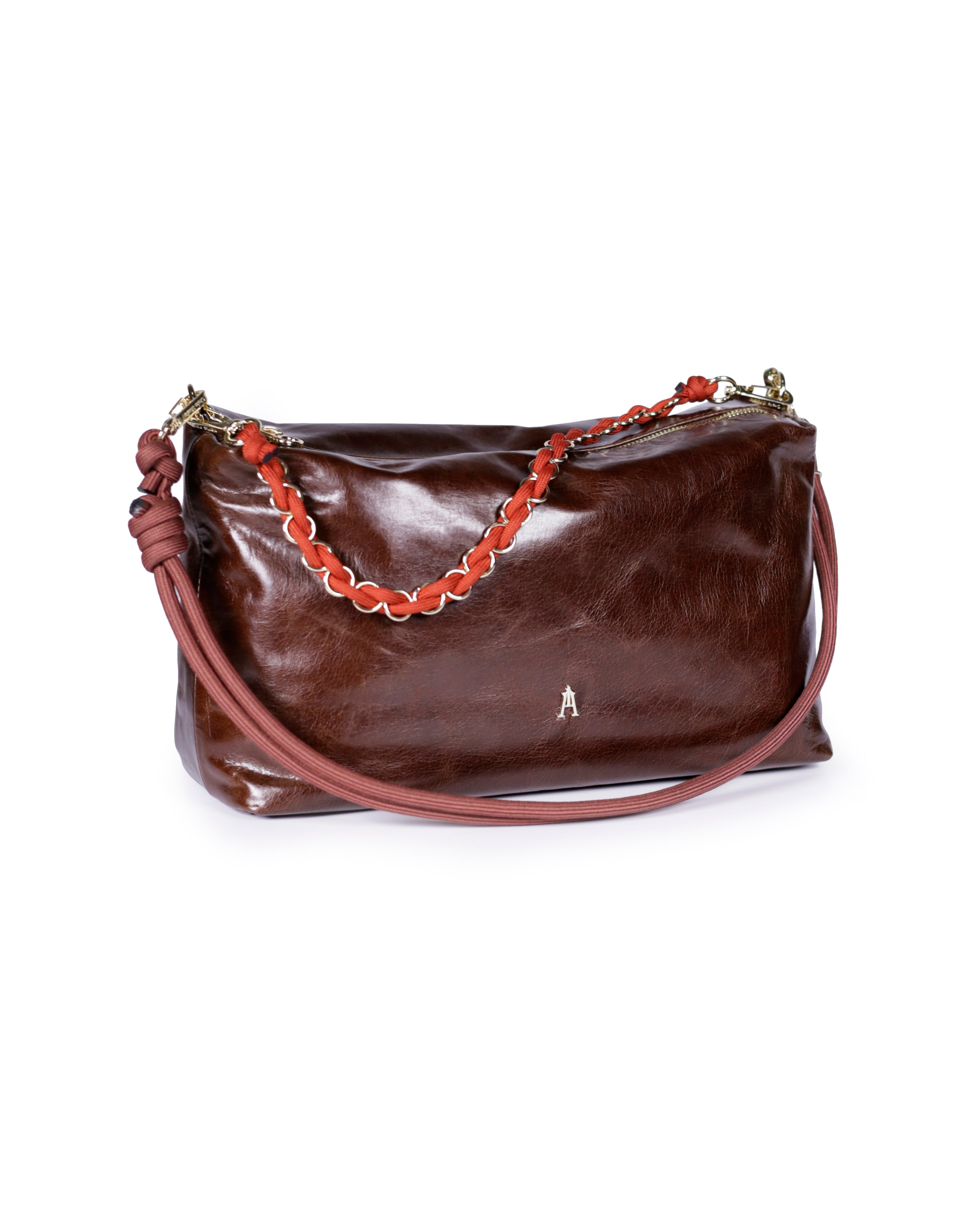 Mini Halo Leather Bag - Brown