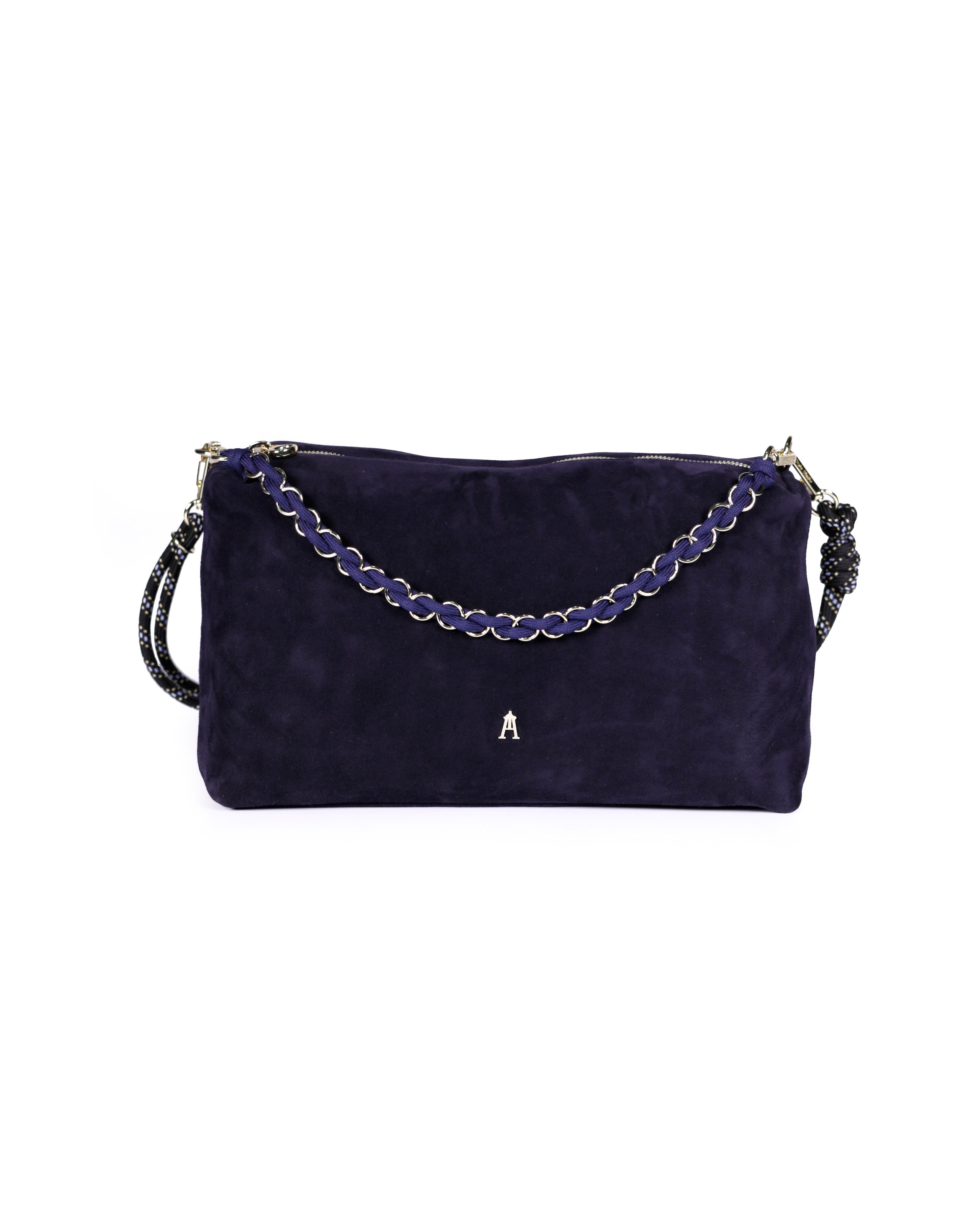 Mini Halo Suede Bag - Navy