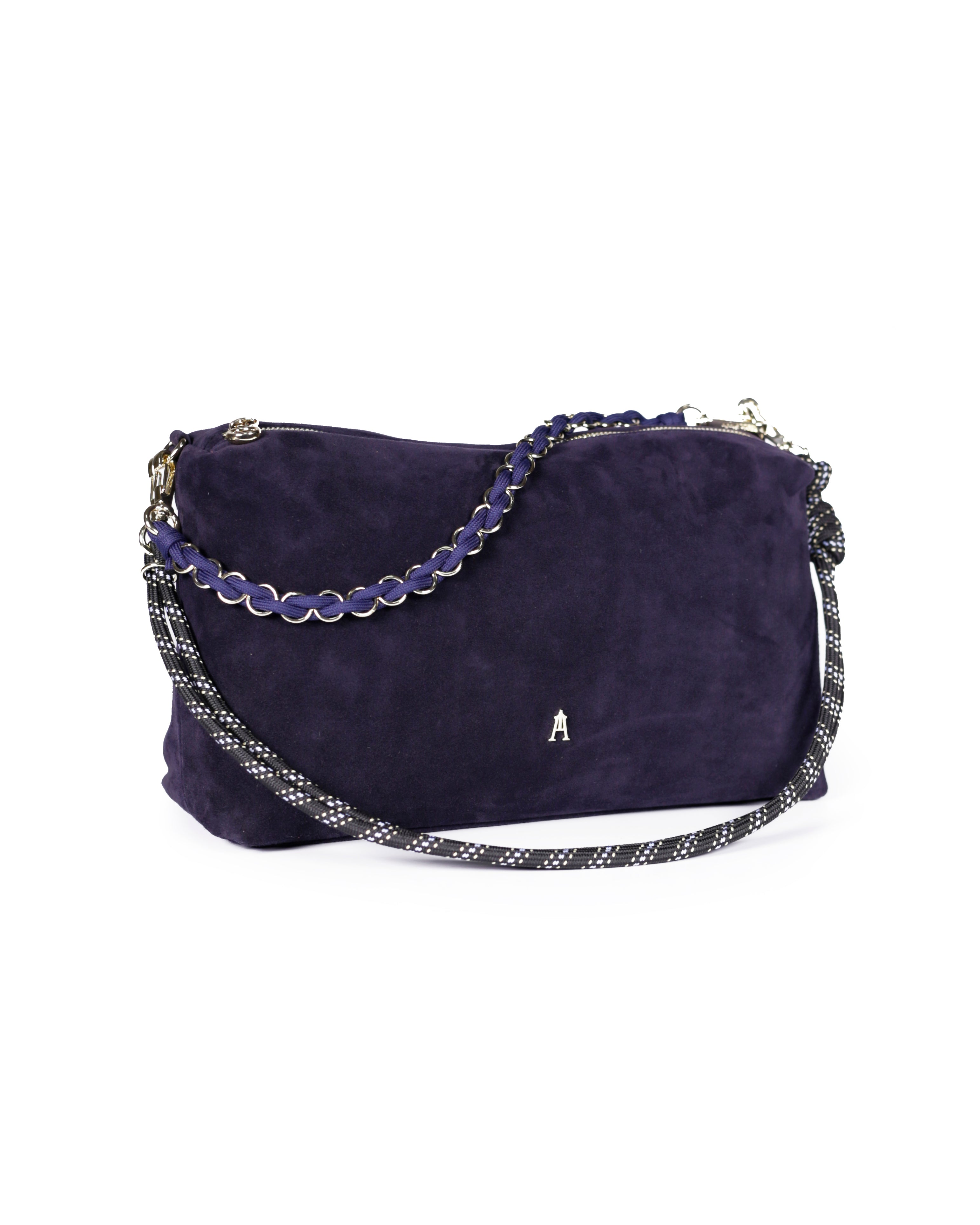 Mini Halo Suede Bag - Navy