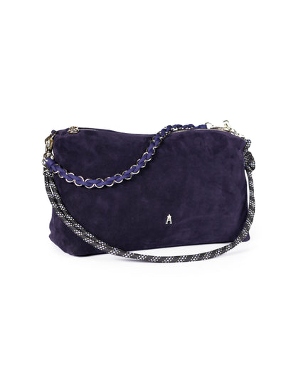Mini Halo Suede Bag - Navy