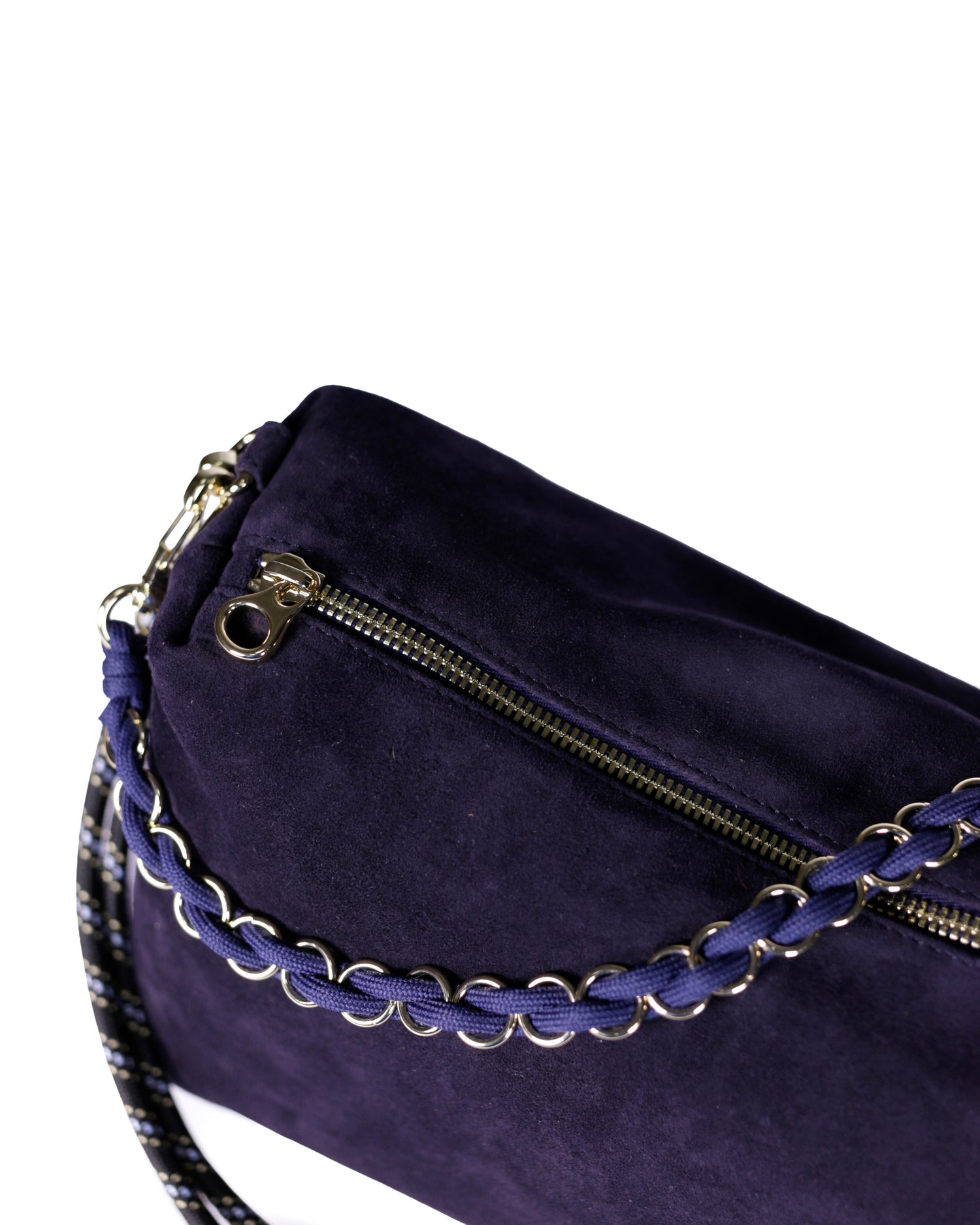 Mini Halo Suede Bag - Navy