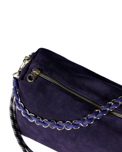 Mini Halo Suede Bag - Navy