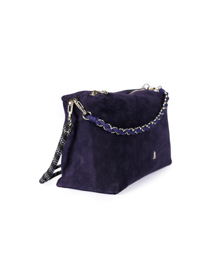 Mini Halo Suede Bag - Navy