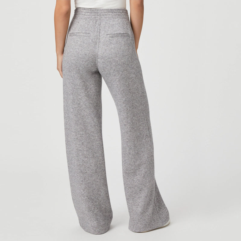 Harper Wide Leg With Elastic Waistband Trousers - Heather Grey