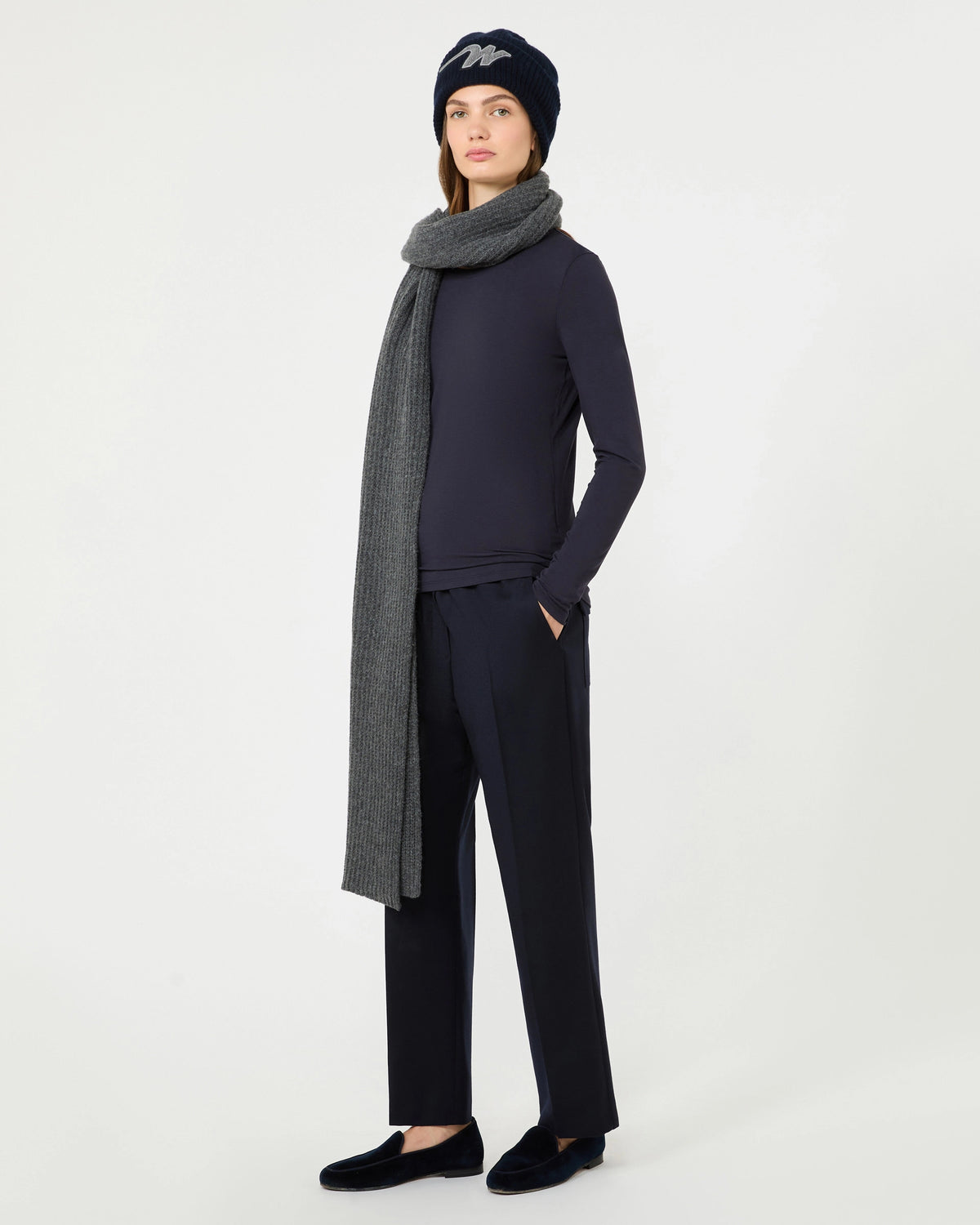 Hateley Elastic Waist Trouser - Navy