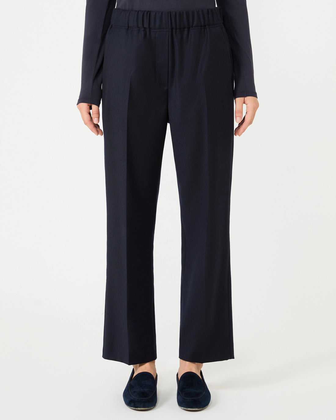 Hateley Elastic Waist Trouser - Navy