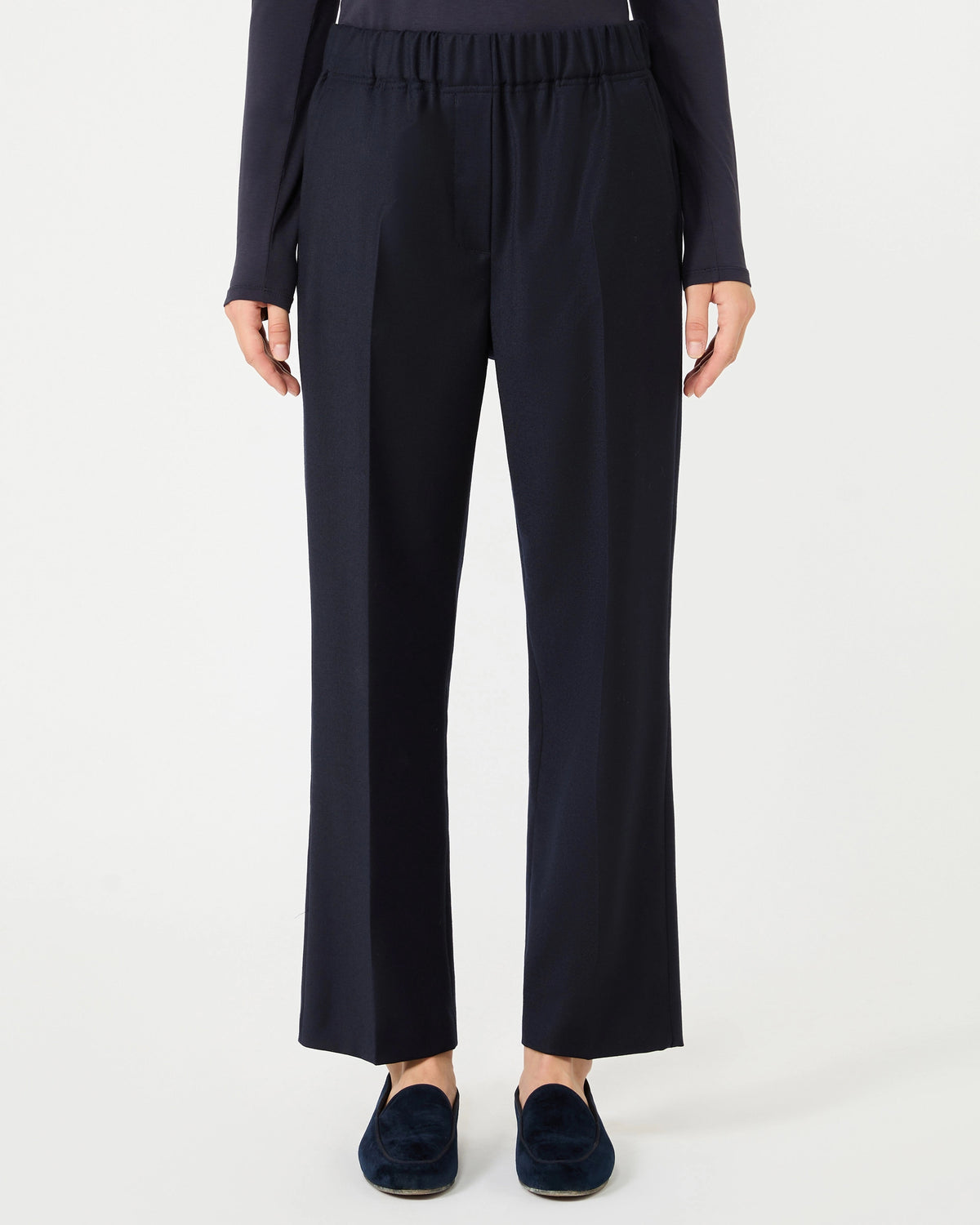 Hateley Elastic Waist Trouser - Navy