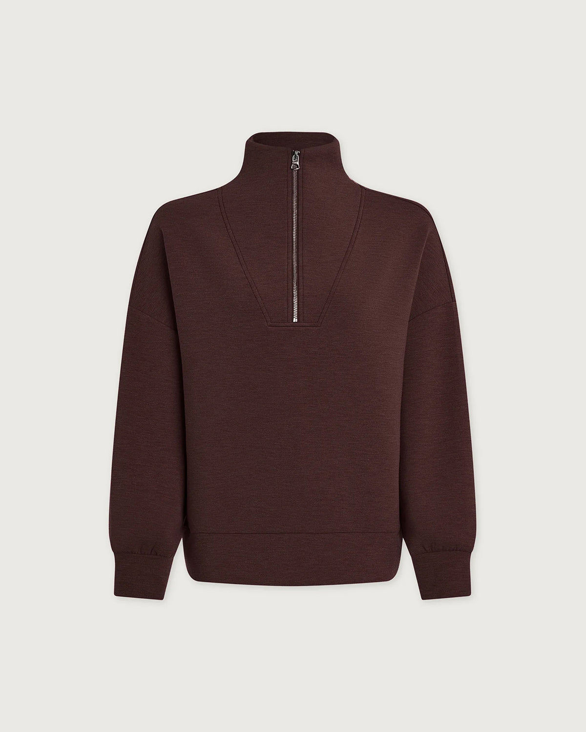 Hawley Half Zip Sweat - Coffee Bean Marl