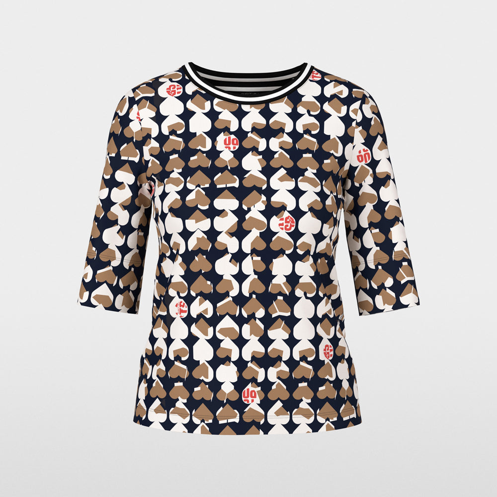 Heart Print T-Shirt - Navy