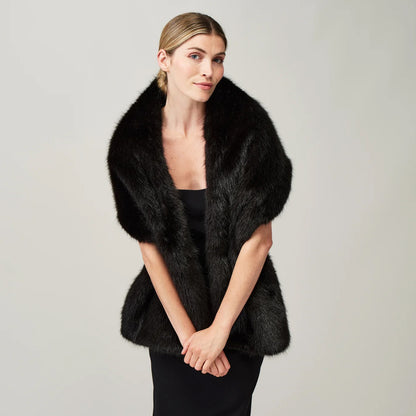 Faux Fur Stole - Jet