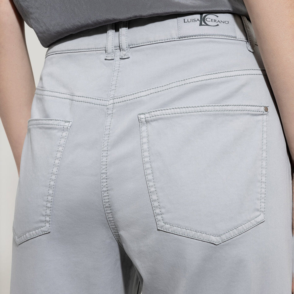 High Stretch Tapered Denim Trousers - Silver Grey