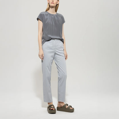 High Stretch Tapered Denim Trousers - Silver Grey