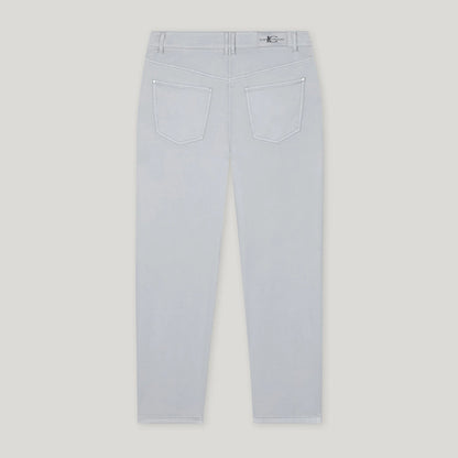 High Stretch Tapered Denim Trousers - Silver Grey