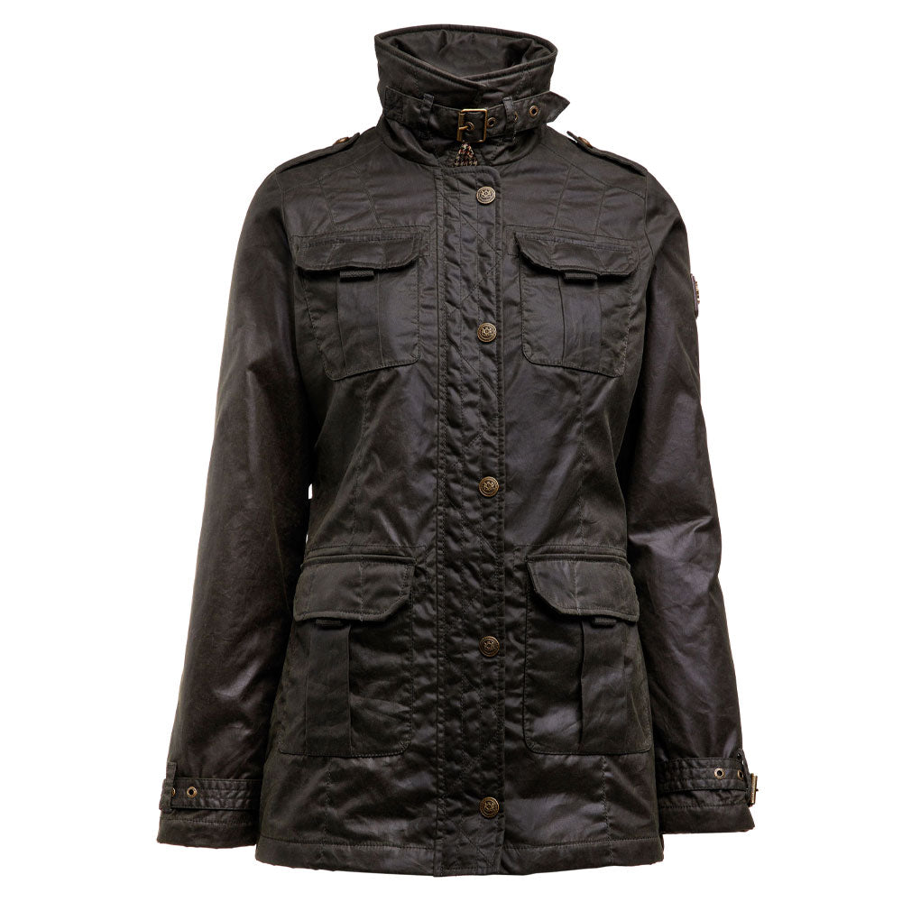 Alma Wax Artillery Jacket - Dark Olive