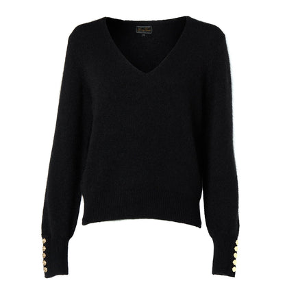 Amelia V-Neck Knit - Black