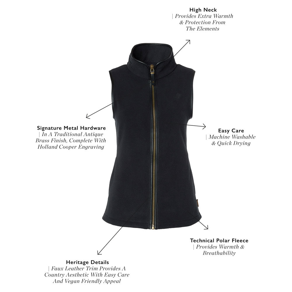 Country Fleece Gilet - Black