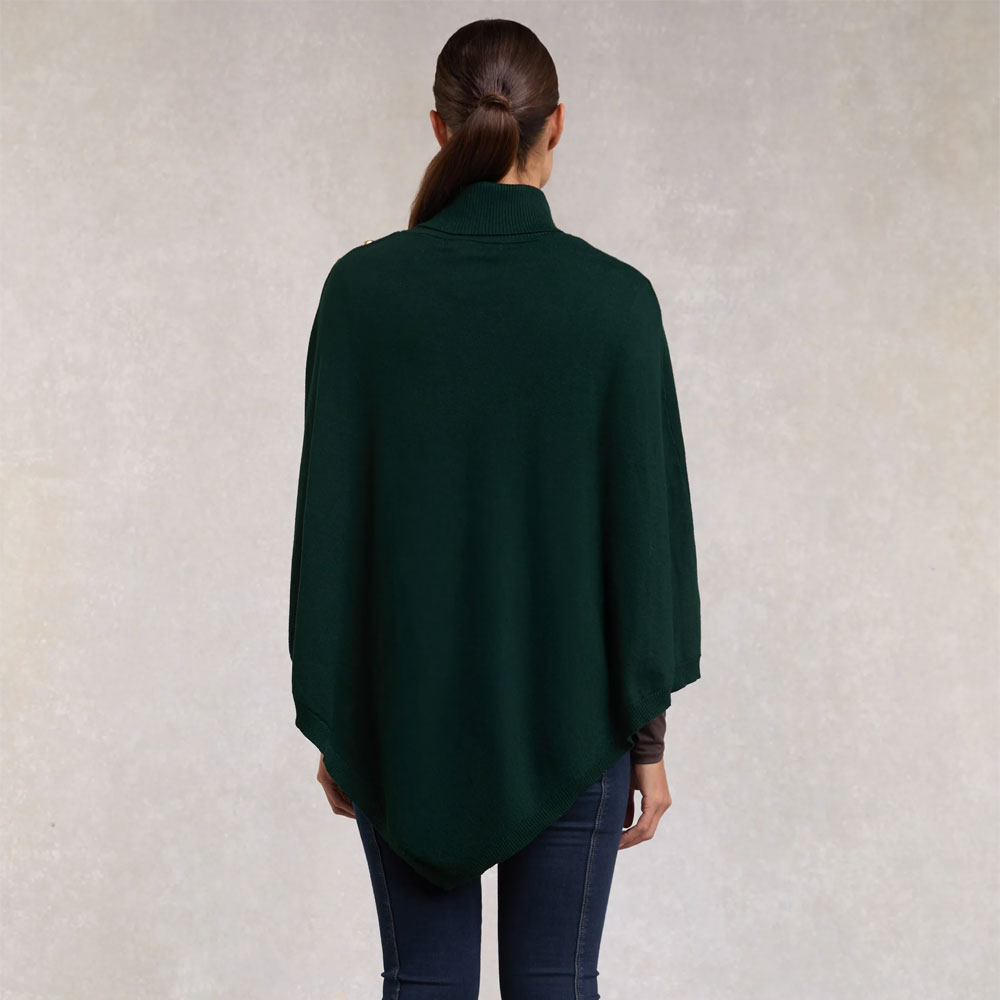 Roll Neck Cape - Deep Emerald