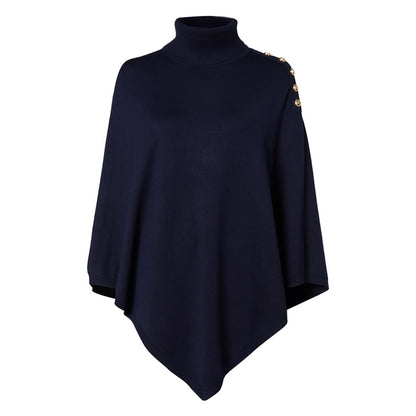 Roll Neck Cape - Ink Navy