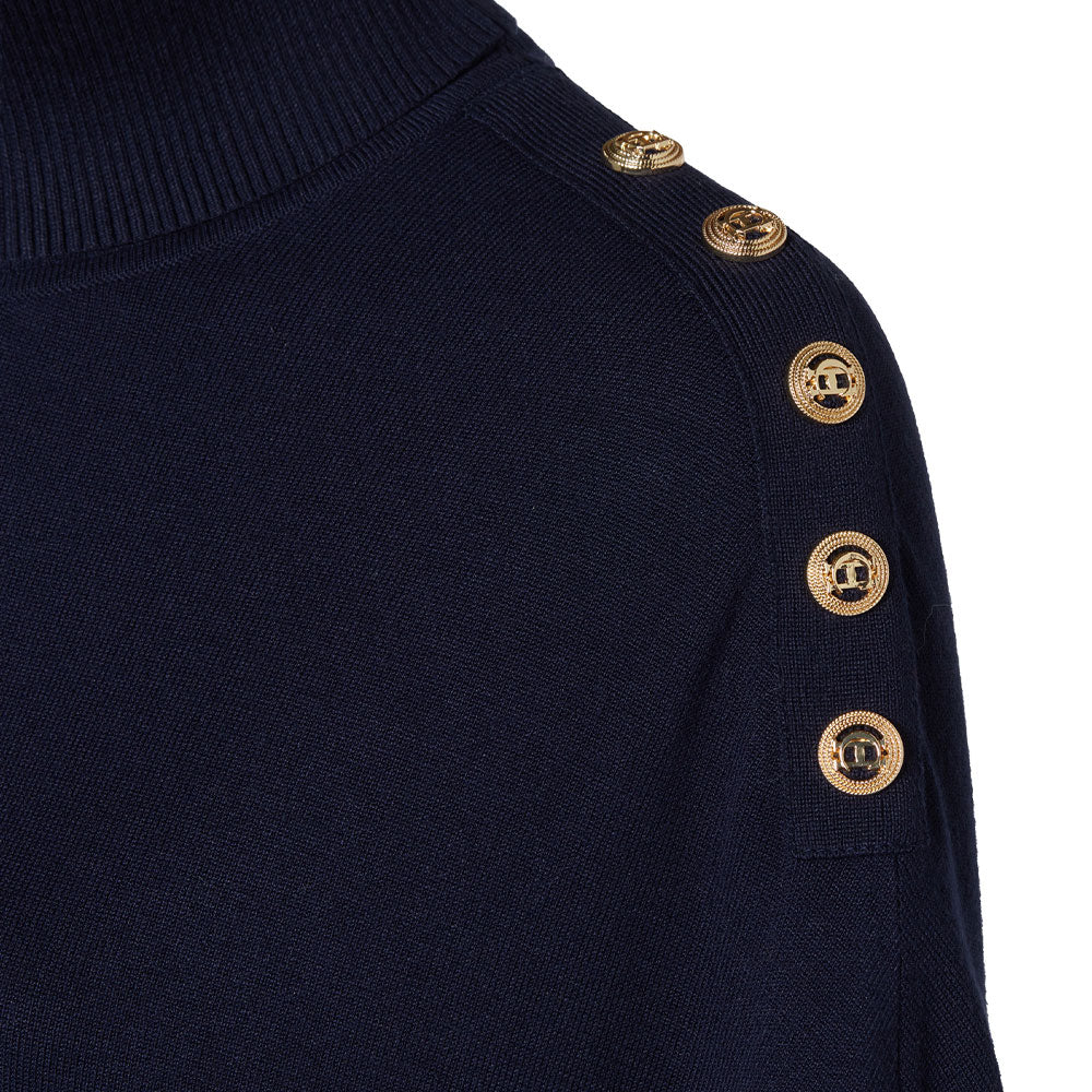 Roll Neck Cape - Ink Navy