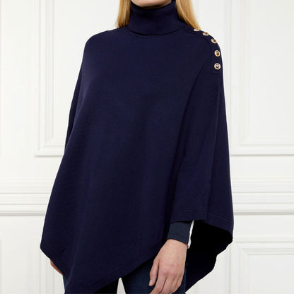 Roll Neck Cape - Ink Navy