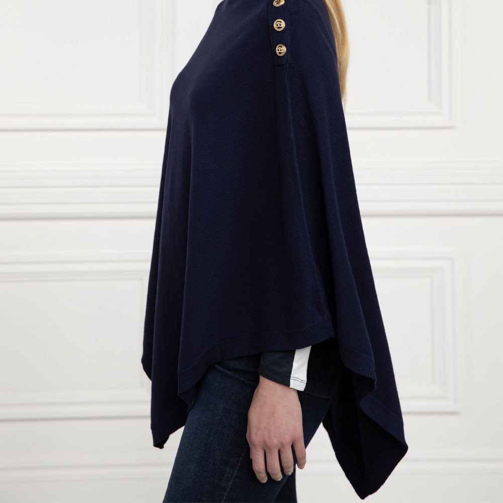 Roll Neck Cape - Ink Navy